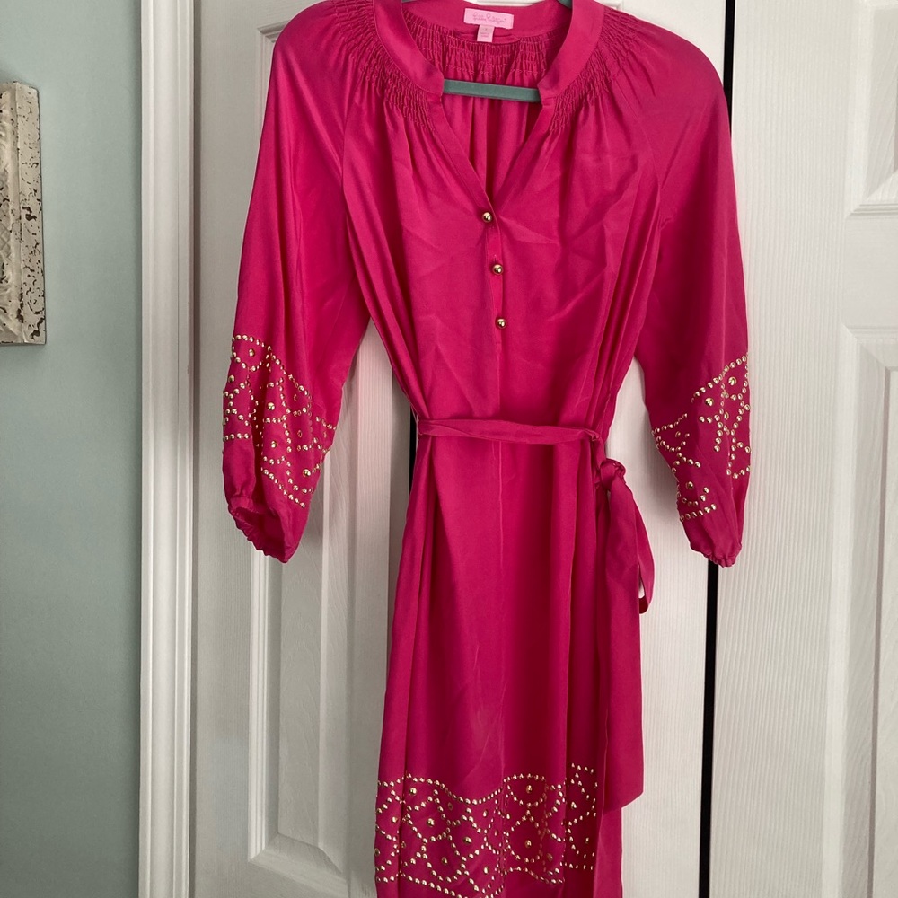 Lilly Pulitzer Pink Tie Waist Dress